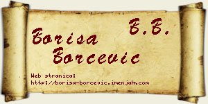 Boriša Borčević vizit kartica